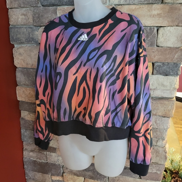 Women's Adidas Colorful Sweatshirt Large - Picture 3 of 5